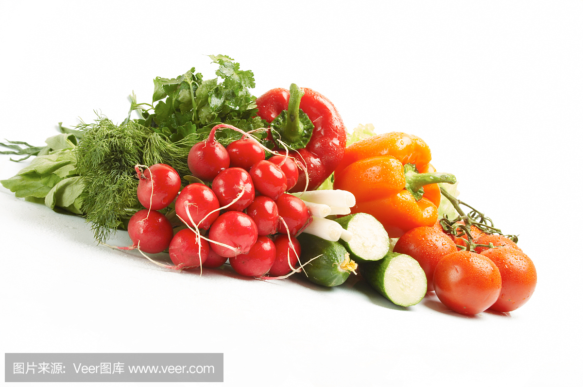 綠色物質。新鮮蔬菜。飲食的概念。